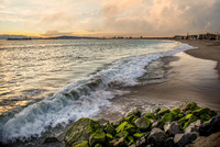 Coastline Along Peninsula area, Long Beach, Ca.