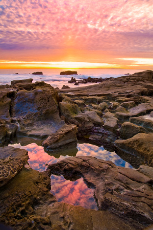 Sunset Reflections In Tide Pools