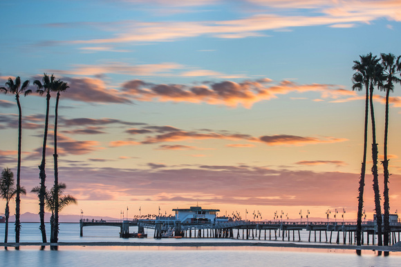 Belmont Pier and Flooded Beach, Long Beach, Ca.  Recommended print size 8
