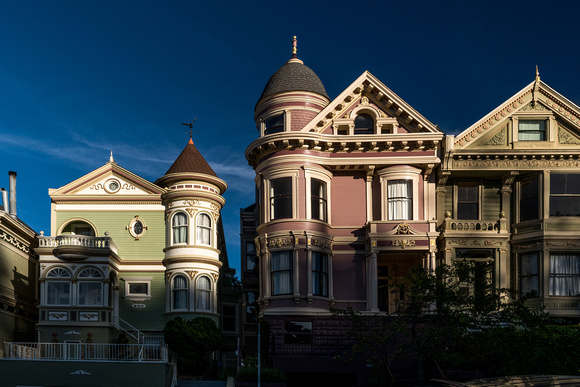Victorians and Evening Shadows, San Francisco